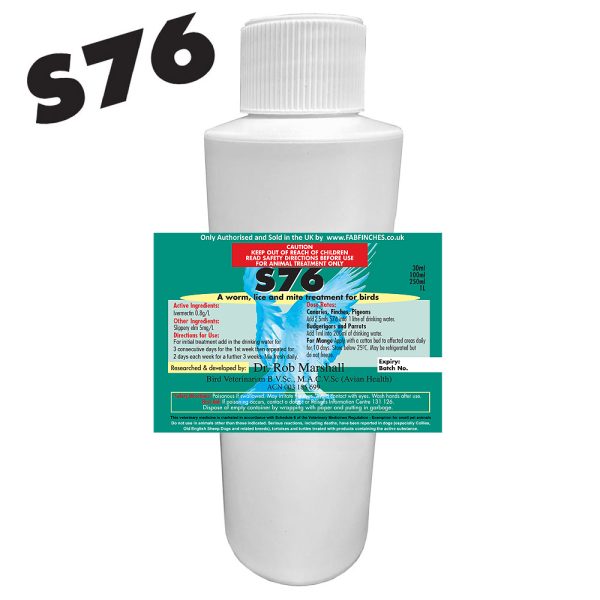 500ml S76 In Water Bird Mites Air Sac Mite Red Mites Lice Treatment